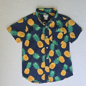 Crewcuts boys' short-sleeve button-down  pineapple washed shirt